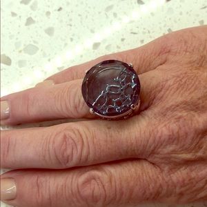 MacKech jewels Large silver and blue designer ring